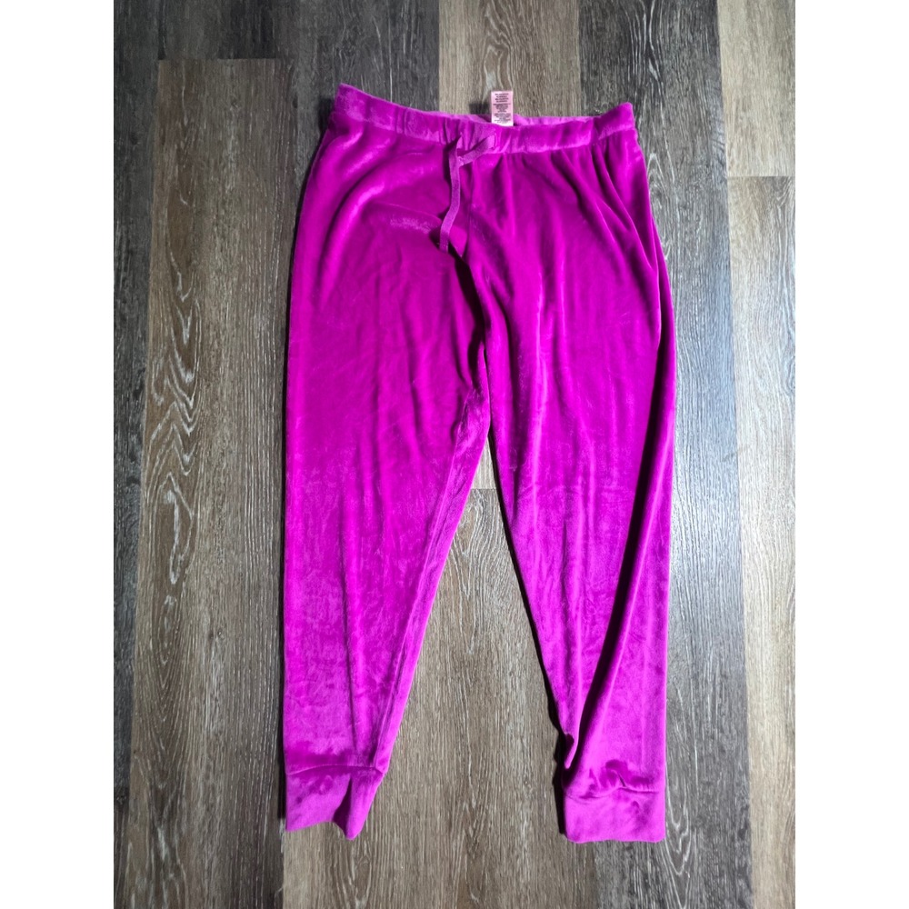 Juicy Couture Velour Jogger Womens M Pink Excellent Rhinestone Logo Sleepwear